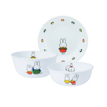 Corelle Brands Miffy 餐具三件組6吋平盤+473ml+900ml湯碗