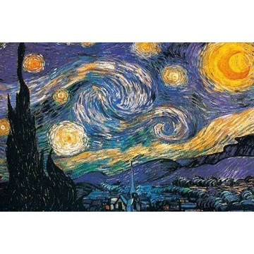 HC - 世界名畫系列-梵谷●星空 台灣製 1000片夜光拼圖 1000-163D