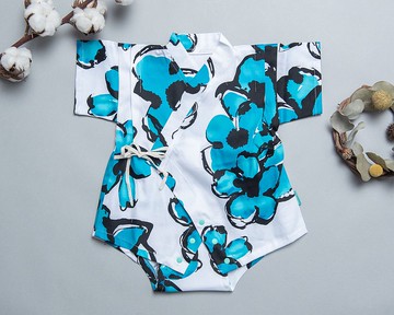 包屁甚平-花50 嬰幼兒 寶寶 包屁衣和服 浴衣 睡衣 禮盒新生兒