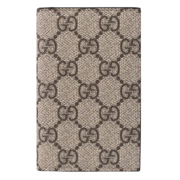 GUCCI 821209 GG Supreme 滿版印花對開卡片收納夾.駝/咖