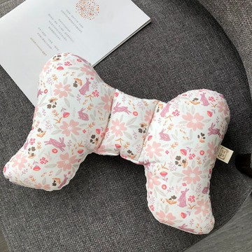 花間粉兔 手工寶寶安撫豆絨蝴蝶枕 彌月禮盒 推車枕 嬰兒禮物