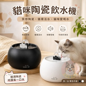 貓咪陶瓷飲水機🐱 貓飲水器 貓咪飲水器 自動飲水器 貓咪飲水機 貓碗 貓咪喝水 噴泉 寵物碗 寵物飲水機 過濾飲水器