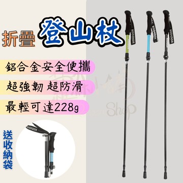 【送收納袋】登山杖 登山 健走杖 折疊登山杖 伸縮登山杖 登山用品 拐杖 鋁合金登山杖 伸縮拐杖 輕量登山杖 手杖