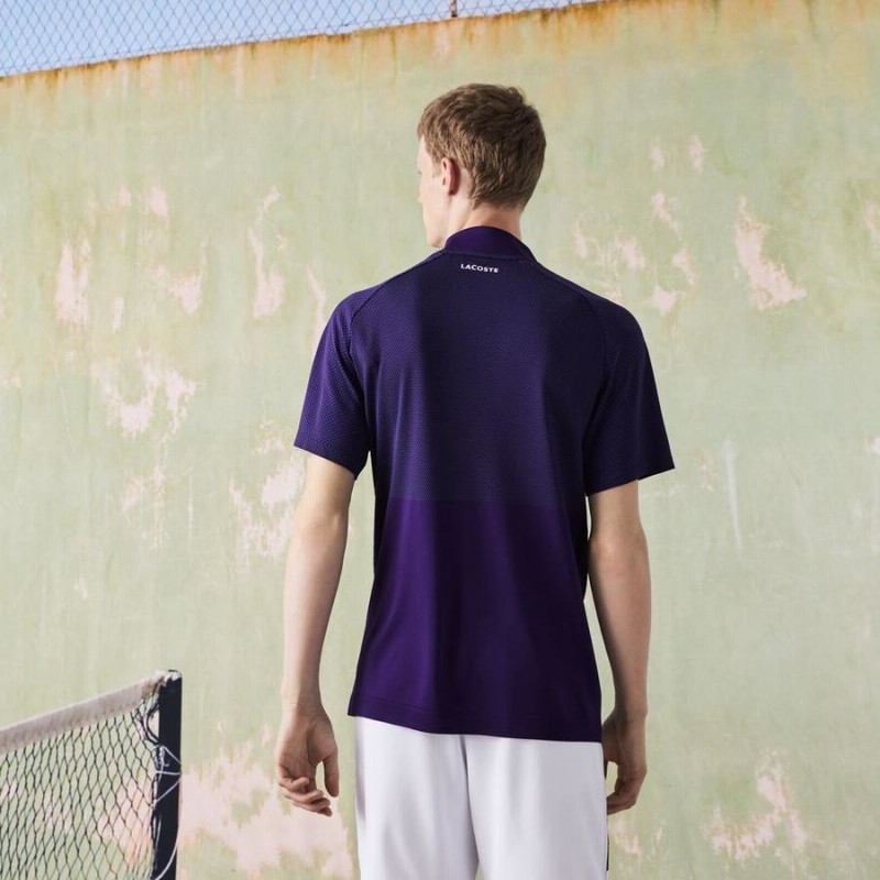 LACOSTE ラコステ アシンメトリー切り替え テニス ポロシャツ Sサイズ ラコステ 『ノバク・ジョコビッチ』アシンメトリー切り替え