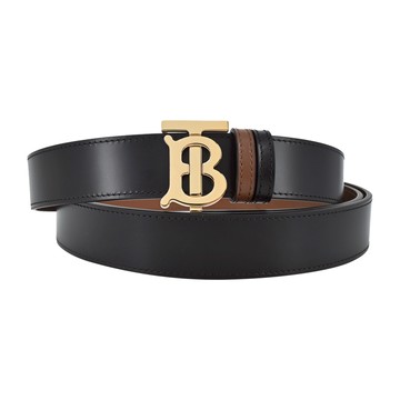 BURBERRY  經典TB LOGO雙面兩用女士皮帶(黑棕)_廠商直送