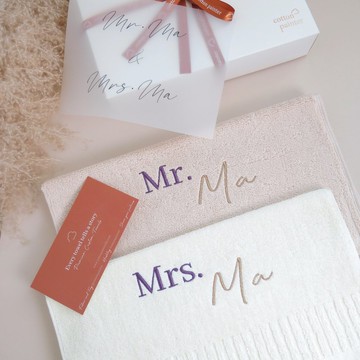 【香港毛巾品牌】客製化繡名毛巾 方巾 面巾 浴巾 100%美國棉製造