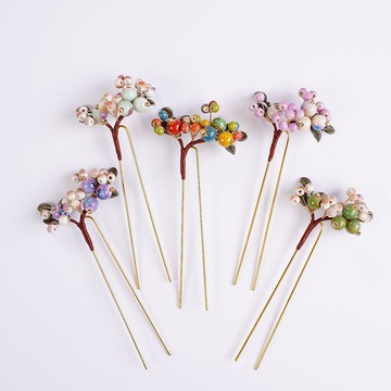 廠家批發原創設計陶瓷發簪高級感新中式古風頭飾步搖流蘇簪子批發 z803