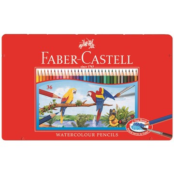 蝦皮隔日到貨 輝柏 Faber- Castell 水彩色鉛筆36色/鐵盒 墊腳石購物網