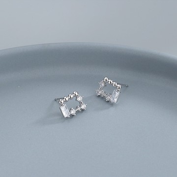 ▪NANA▪N46 日韓流行時尚 S925 銀針 氣質 方塊 方形 水鑽 甜美耳飾 耳環 耳針