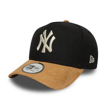 NEW ERA 男女 9FORTY EF SUEDE VISOR EFRAME 紐約洋基 黑/焦糖 NE60759008