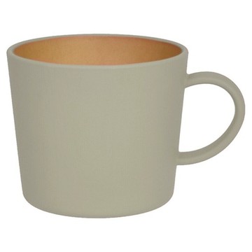 日本製木紋抗菌馬克杯 400ml  灰色  1個