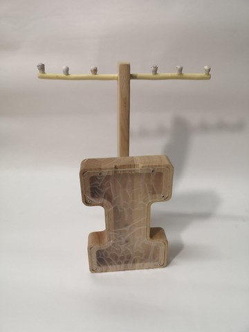 - I -存錢筒飾品架 項鍊架 耳環架 戒指收納展示架 首飾架 鑰匙架