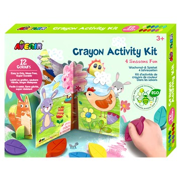 AVEnIR 樹葉蠟筆著色套裝 野餐派對 天然蜜蠟 堅固耐用 可水洗  12色  1盒