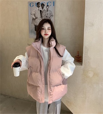 年秋冬新款韓版坎肩外穿背心中長款羽絨棉馬甲女冬季馬夾外套