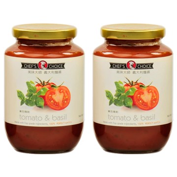 CHEF'S CHOICE 美味大師 義大利麵醬 蕃茄羅勒 新鮮原料  470g  2罐