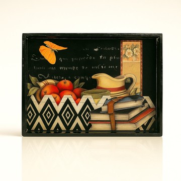 手繪幾何花果托盤