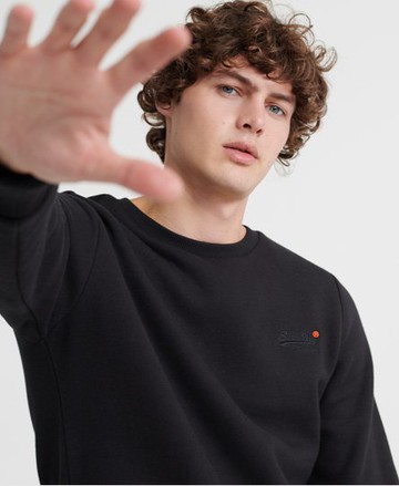 Superdry Men's Men's Orange Label Crew Sweatshirt Black - Size: S