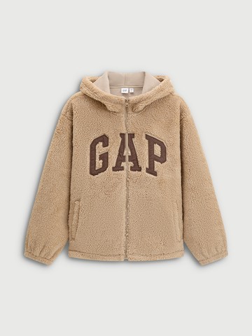 女裝 Logo刺繡連帽外套-卡其色