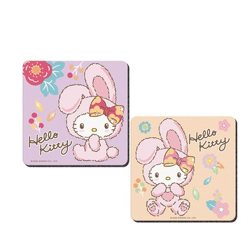 【Sanrio 三麗鷗】軟式珪藻土吸水杯墊-紫橘花兔/方 （2入/組） （10x10x0.5cm） _廠商直送