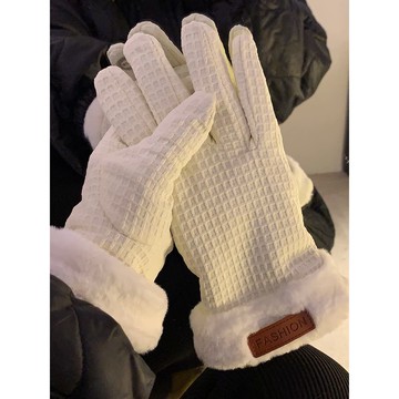 免運🔮【防寒】新款ins風華格夫加絨內裏保暖手套情侶冬季騎車加厚防寒防凍手套防水 保暖 防寒手套 冬天手套 騎士手套