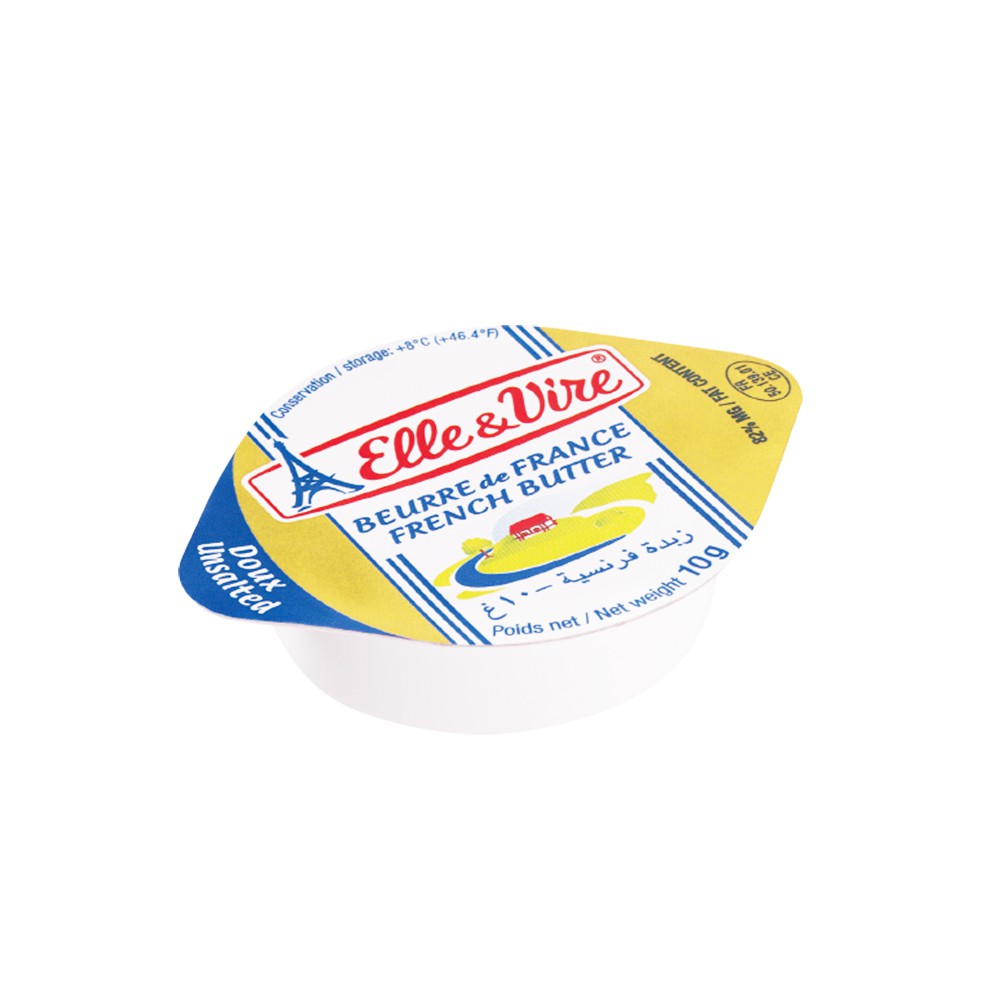 【德麥食品】法國 Elle&Vire愛樂薇 迷你發酵無鹽奶油 10g小奶油/10入