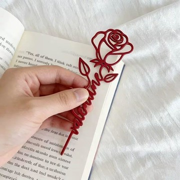 小紅書同款ins玫瑰花書籤創意高顏值浪漫花卉裝飾書籤禮物送朋友