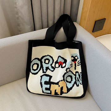 小清新帆布包 大容量包包女 春夏卡通休閑托特包 潮時尚單肩包【不二雜貨】