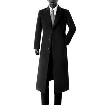 男長款呢子大衣秋冬季新款修身過膝加長款風衣防風保暖外套905