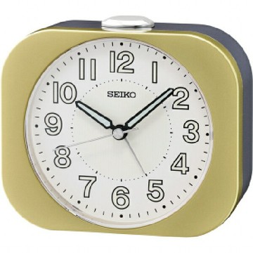 seiko SK037 精工鐘 (QHE206G) 嗶嗶鬧鈴夜光指針貪睡鬧鐘 黃 9.9 x 11.3 x 4.6 cm｜樂天領券現折★全館特惠中★指定刷卡回饋10%