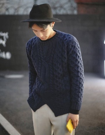 【JP.美日韓】 韓國 開叉 針織 高品質  毛衣 圓領 上衣 男裝 絕不撞衫!