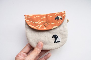 貘貘刺繡麻小包