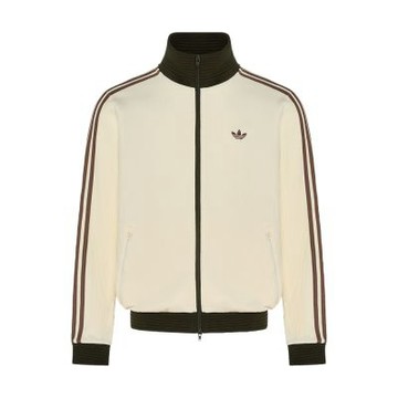 Adidas Track Top U 男款 女款 米色 華夫格 寬鬆 立領 拉鍊 休閒 外套 LD6433