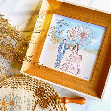 【加購印刷品】質感方形實木框畫 /送禮首選/婚禮佈置