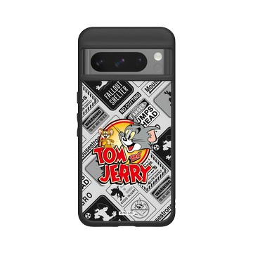Pixel 8 Pro SolidSuit 黑 - 湯姆貓與傑利鼠 Tom and Jerry - 貼紙系列 - 復古LOGO