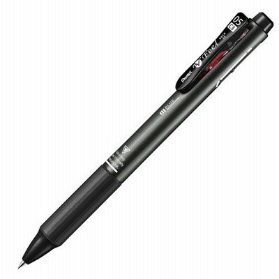 ぺんてる ビクーニャフィール ３色ボールペン ボール径0.5ｍｍ インキ色 黒・赤・青 軸色メタリックブラック BXCB35MA