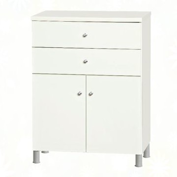 文創集-南亞塑鋼     艾格 南亞塑鋼2.1尺雙開門二抽收納櫃-63.5x36.5x86cm免組