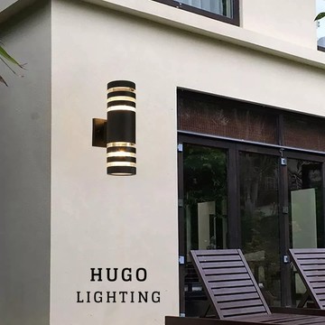 【雨果燈飾】【含稅附發票】E27燈頭*2 含LED泡 戶外壁燈 防潮壁燈 防水壁燈 走道燈 車庫燈 屋檐燈 造景燈LED