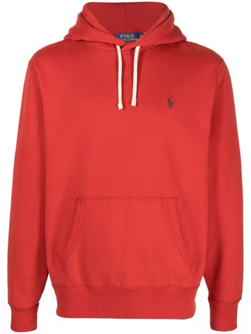 Polo Ralph Lauren - Polo Pony-embroidered jersey hoodie - men - Polyester/Cotton - XL - Orange