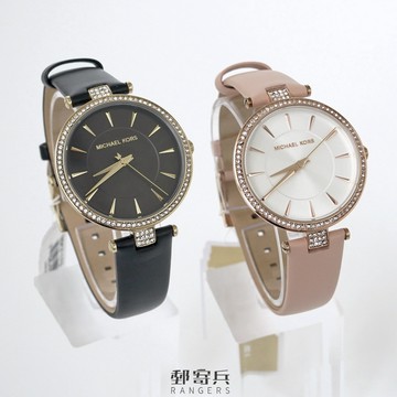 郵寄兵．現貨  Michael Kors MK 女用 鑲鑽錶框皮錶帶 手錶 MK7170 MK7171
