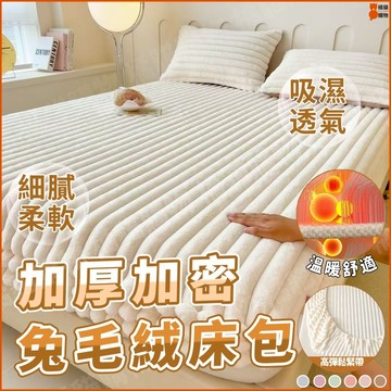 🔥桃園出貨🔥兔毛絨床包 加厚珊瑚絨床包 兔毛絨床包組 牛奶絨床包 兔毛絨三件套 保護罩套 單件床包 秋冬季加絨床墊