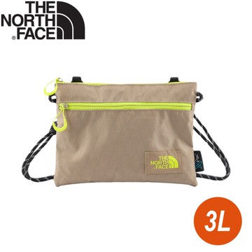 【The North Face 美國 X-PAC 單肩包《卡其/螢光黃》】8DJQG1A/登山/側背包/腰包/休閒包/郵差包