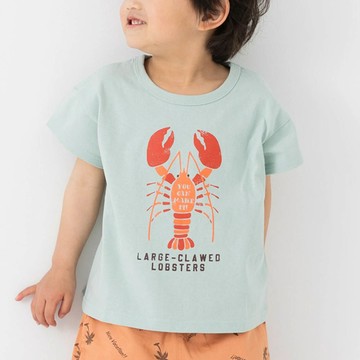 日本 Chil2 - 100%棉 定番印花短袖上衣-龍蝦-薄荷綠