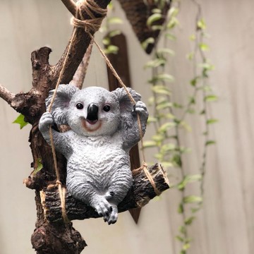 花園裝飾庭院擺件樹脂創意戶外別墅陽臺園藝景觀樹上裝飾掛件考拉【林之舍】