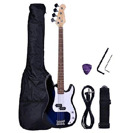 Electric Bass Guitar Full Size String Exquisite Burning Fire Style Electric Bass Gig bag AMP Cord…