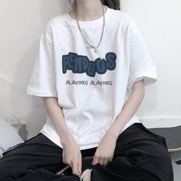 胖胖美依 上衣 T恤 短袖上衣  M-2XL純棉短袖t恤夏季學生韓版寬鬆原宿風百搭ins潮上衣-7067.