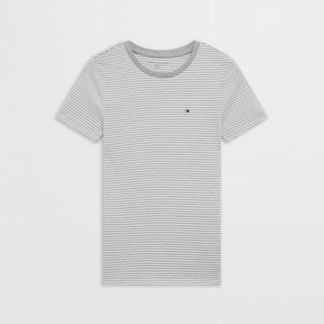 【Tommy Hilfiger】幼條紋圓領 T 恤_灰色