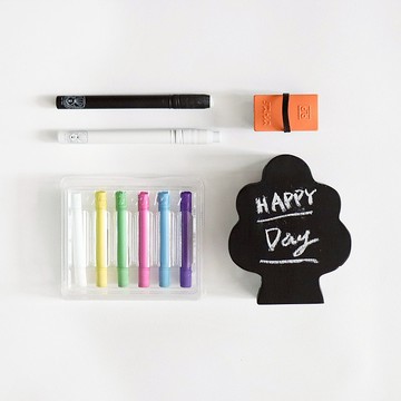 Tsumiki 樹木造型小黑板塗ㄚ組 x 無灰細版粉筆套 組合包