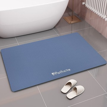 【帕斯特地墊】莫蘭迪風軟硅藻泥素色地墊 珪藻泥墊 居家 浴室 臥室 快速吸水 耐磨 淺藍色40*60