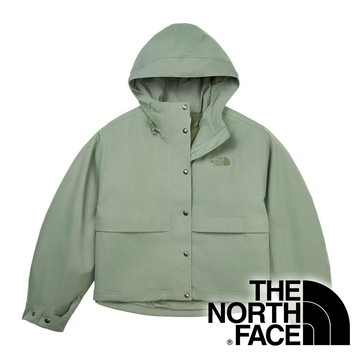 【THE NORTH FACE 美國】女Dryvent兩件式防水夾棉連帽外套『苔蘚綠』NF0A8DX9