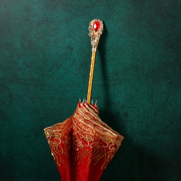 古風蕾絲結婚紅傘婚傘新娘傘紅色婚慶用大紅傘中式婚禮紅雨傘出嫁 99購物節